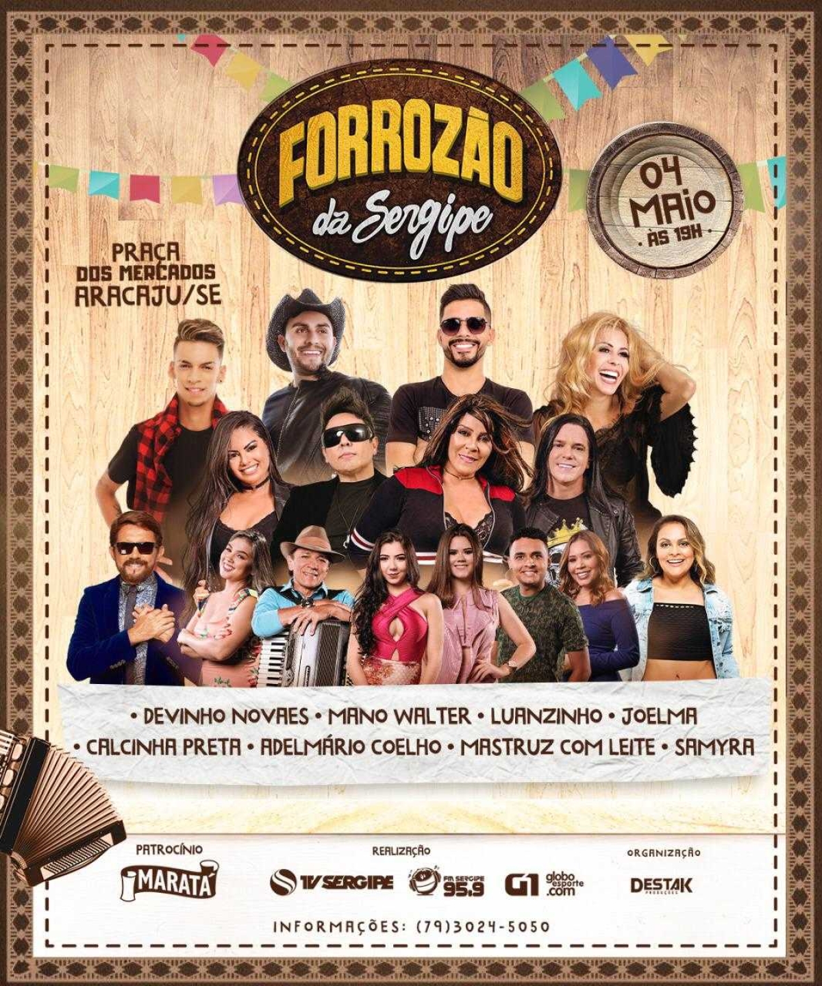 Forrozão da Sergipe: oito atrações animam a festa. Confira a programação oficial?? (Imagem: Divulgação)