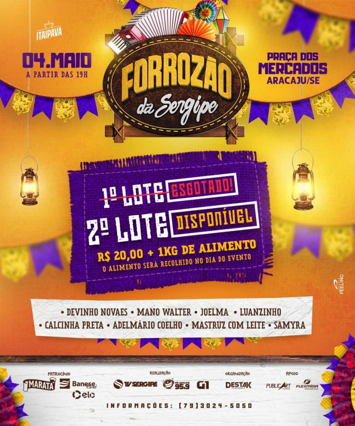 Forrozão da Sergipe: liberada a venda de ingressos do 2º lote (Imagem: Divulgação)