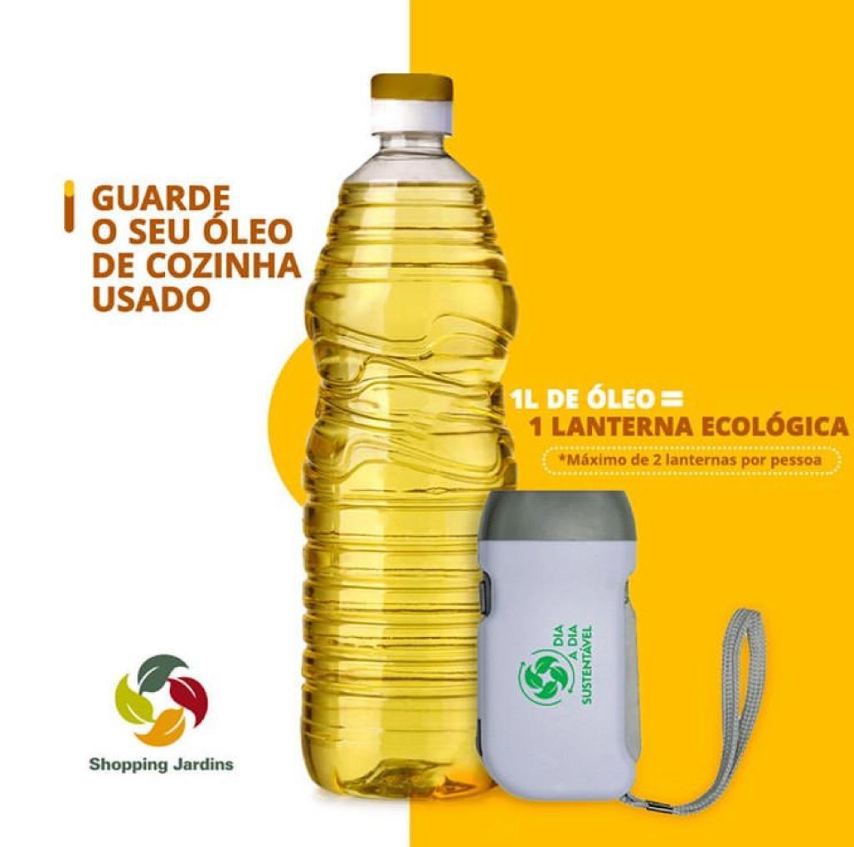 Shopping Jardins promove campanha "Troque óleo usado por lanterna" (Imagem: Divulgação)
