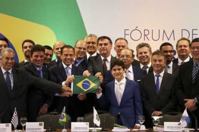 Bolsonado no Fórum de Governadores, em Brasília (Foto: Marcelo Camargo/ Agência Brasil)