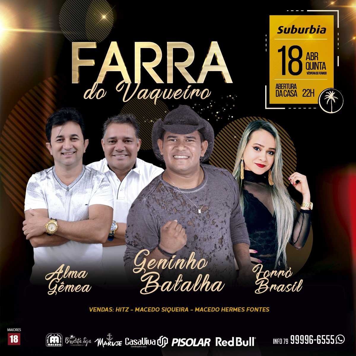 Geninho Batalha comanda a Farra do Vaqueiro no Suburbia (Imagem: Divulgação)
