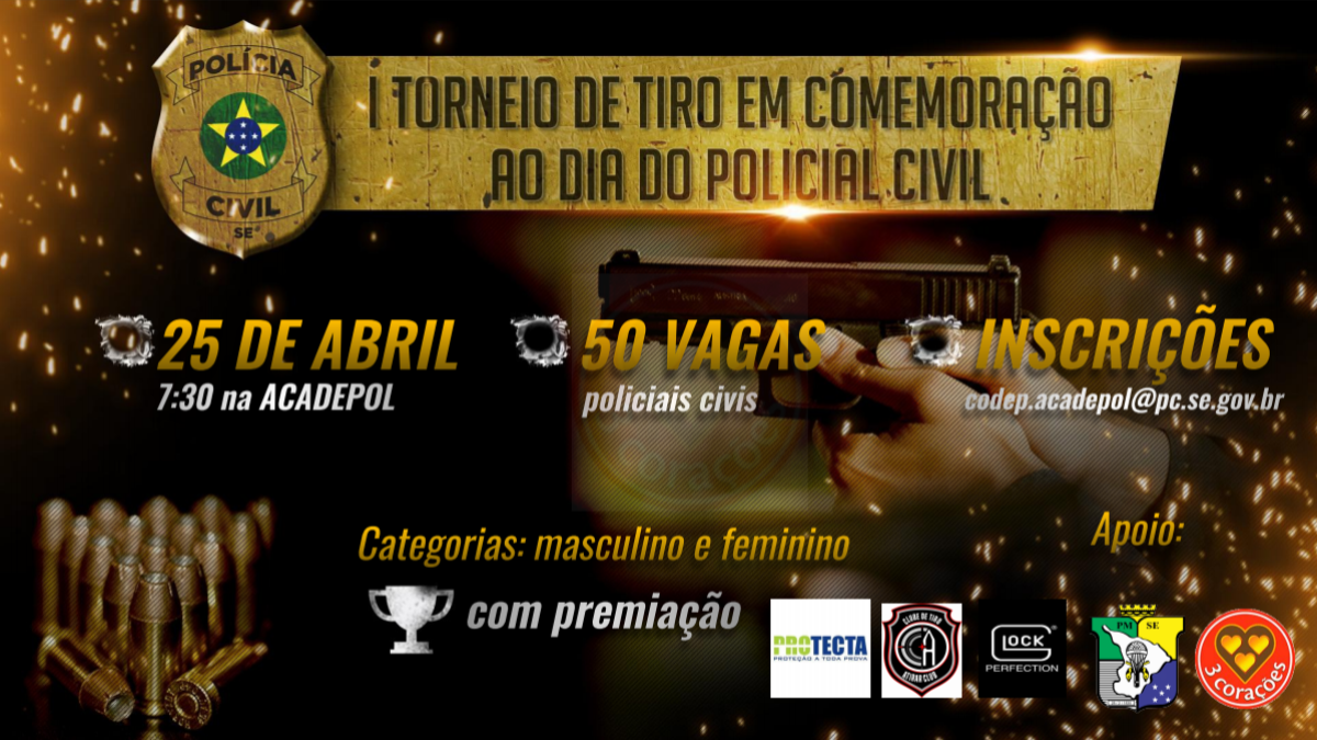 Polícia Civil abre inscrições para I Torneio de Tiro em comemoração ao Dia do Policial Civil (Imagem: Divulgação)