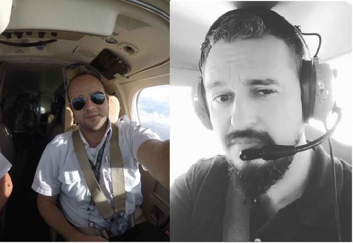 Abraão Farias e Linaldo Xavier, diretores do Aeroclube de Alagoas, pilotavam o avião onde estava o cantor Gabriel Diniz, e que caiu no interior de Sergipe (Foto: Reprodução/ Facebook)