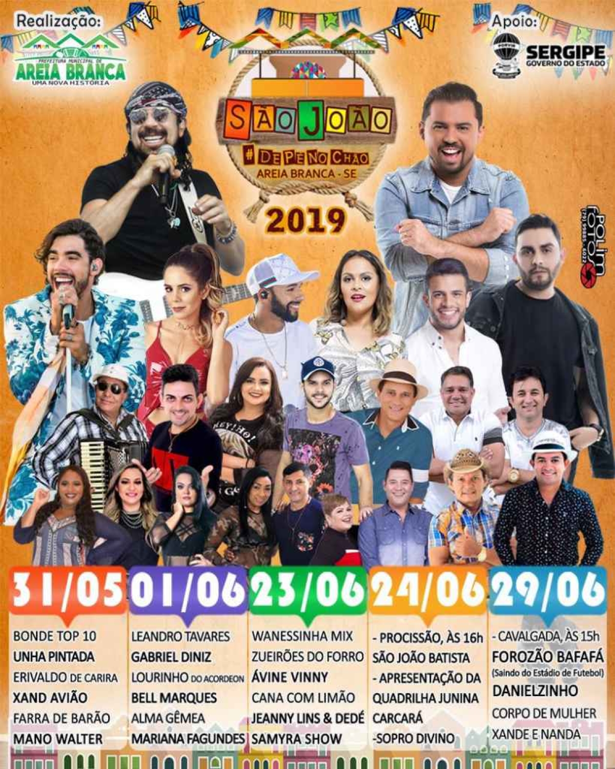 Mano Walter e Xand Avião se apresentam no São João de Pé no Chão (Imagem: Divulgação)