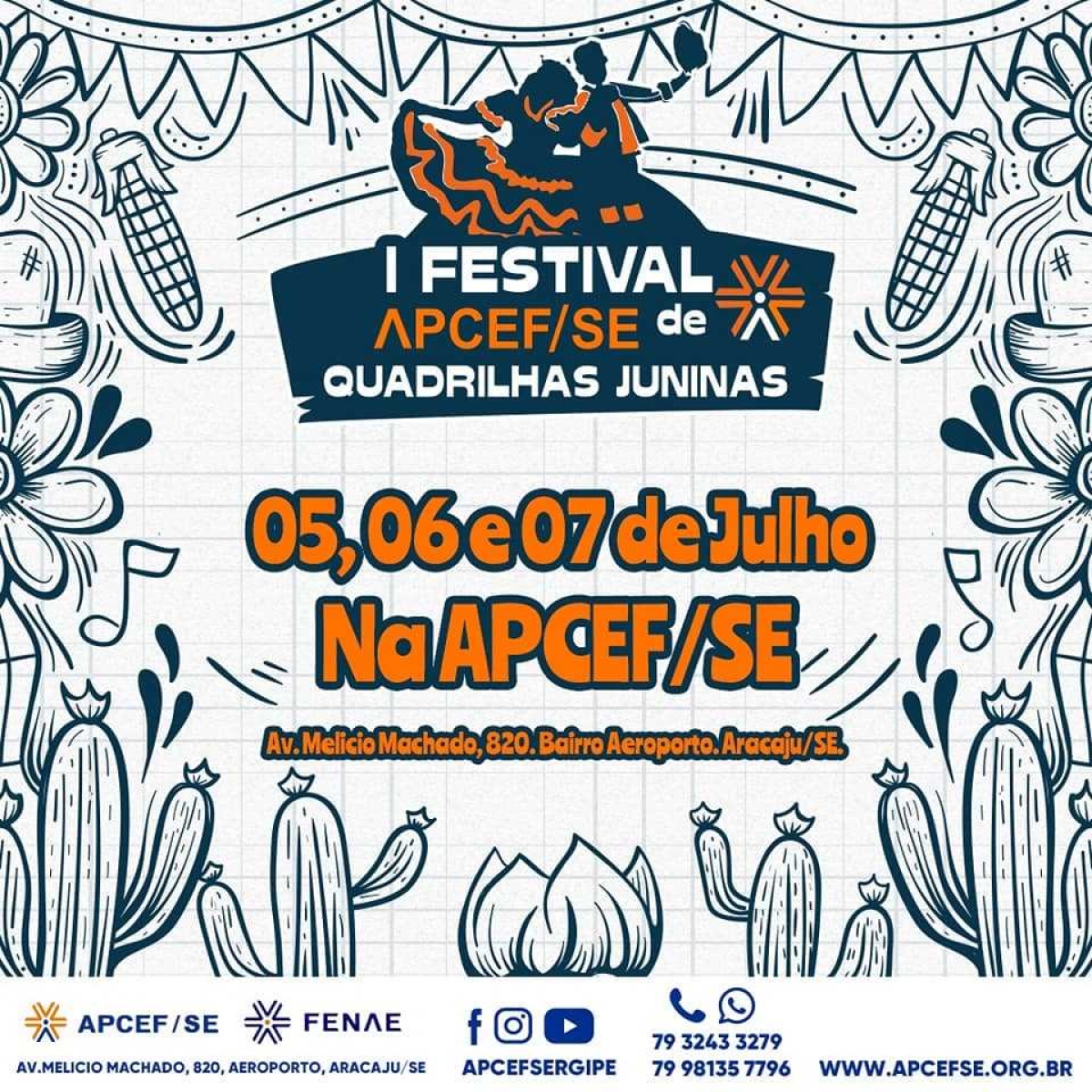 Vem aí o Festival APCEF/Sergipe de Quadrilhas Juninas (Imagem: Divulgação/ APCEF/SE)