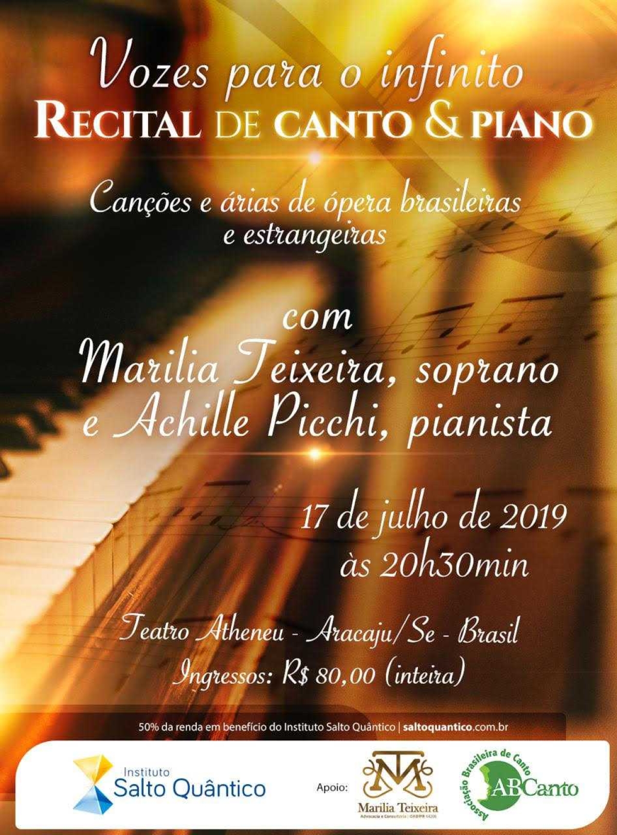 Recital de Canto e Piano acontece em Aracaju (Imagem: Divulgação)