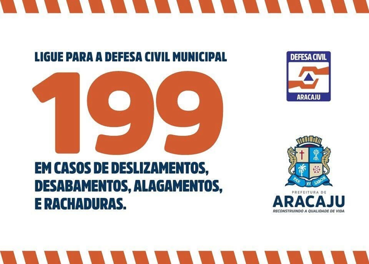 Em situação de emergência, ligue 199 (Imagem: Prefeitura de Aracaju)