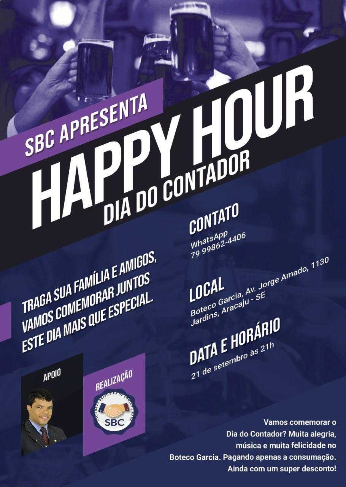 Dia do contador será comemorado com grande festa realizado pela SBC (Imagem: Divulgação)