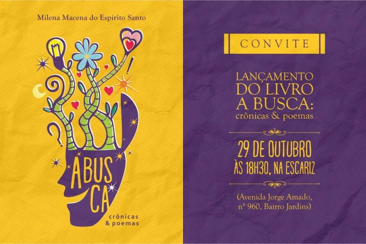 Livro "A Busca", de Milena Macena, será lançado no dia 29 de outubro (Imagem: Divulgação)