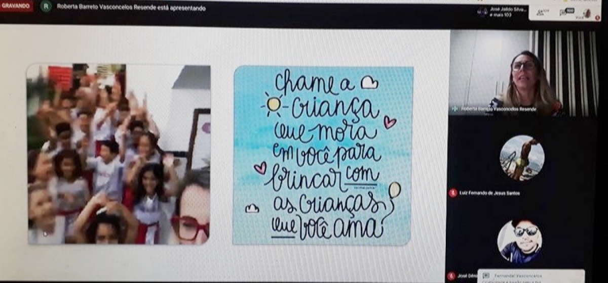 Roda de conversa virtual promove debate sobre o lazer para o desenvolvimento e formação da criança (Foto: Assessoria de Imprensa Unit)