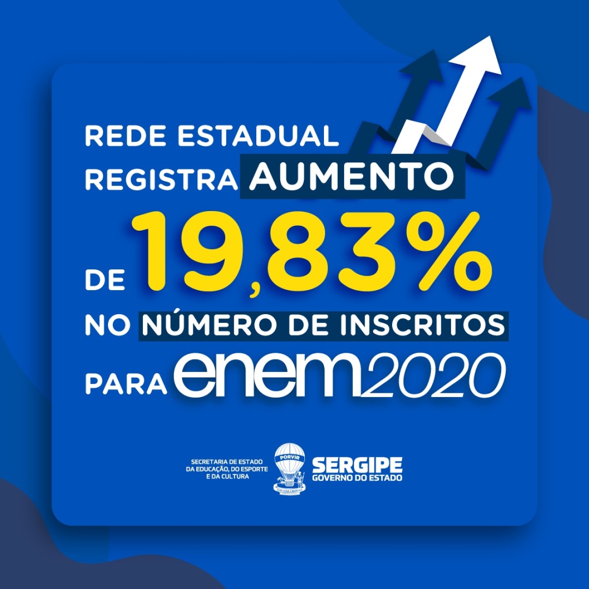 Rede Estadual registra aumento de 19,83% no número de inscritos para Enem 2020 (Imagem: Governo de Sergipe)