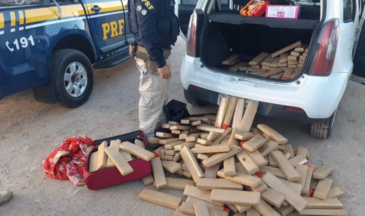 Sergipe: PRF apreende 215 quilos de maconha na BR-101 (Foto: PRF/SE)
