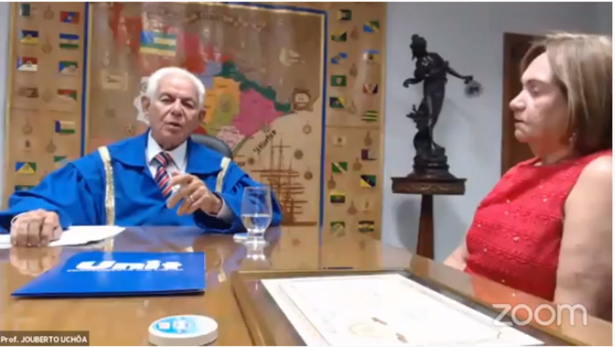 Jouberto Uchôa de Mendonça é empossado membro da Academia Sergipana de Educação (Imagem: Reprodução/ Assessoria de Imprensa Unit)