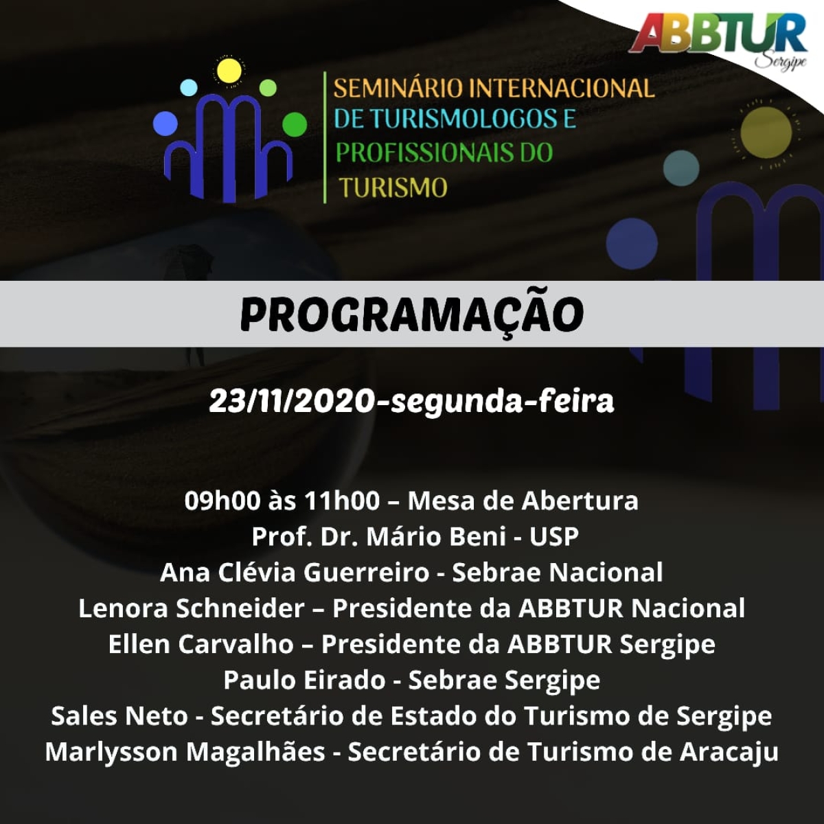 Sergipe recebe I Seminário Internacional de Turismólogos e Profissionais do Turismo (Imagem: Divulgação)