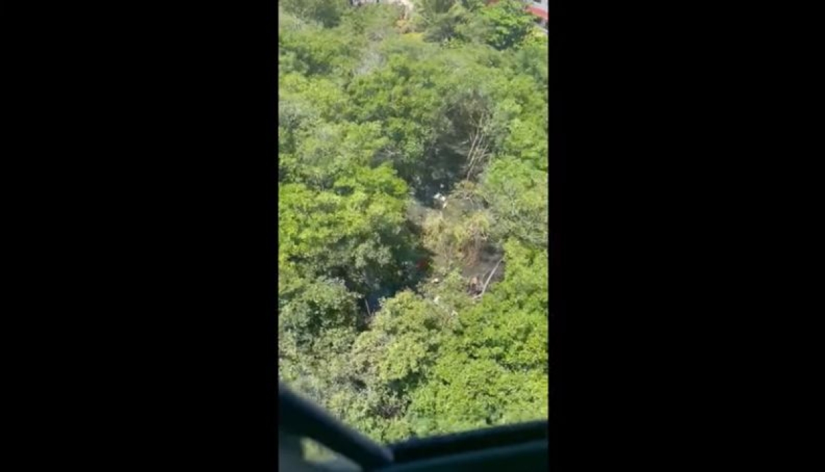 Queda de aeronave: bombeiros tentam resgatar corpo do piloto (Foto: Portal Infonet)