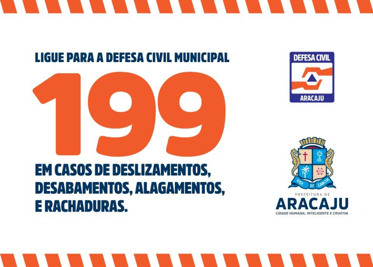 Defesa Civil de Aracaju emite alerta de chuvas de até 50 mm nas próximas 24h (Imagem: Prefeitura de Aracaju)