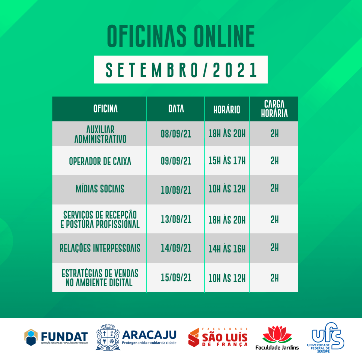 Arte: Secom/ Prefeitura de Aracaju