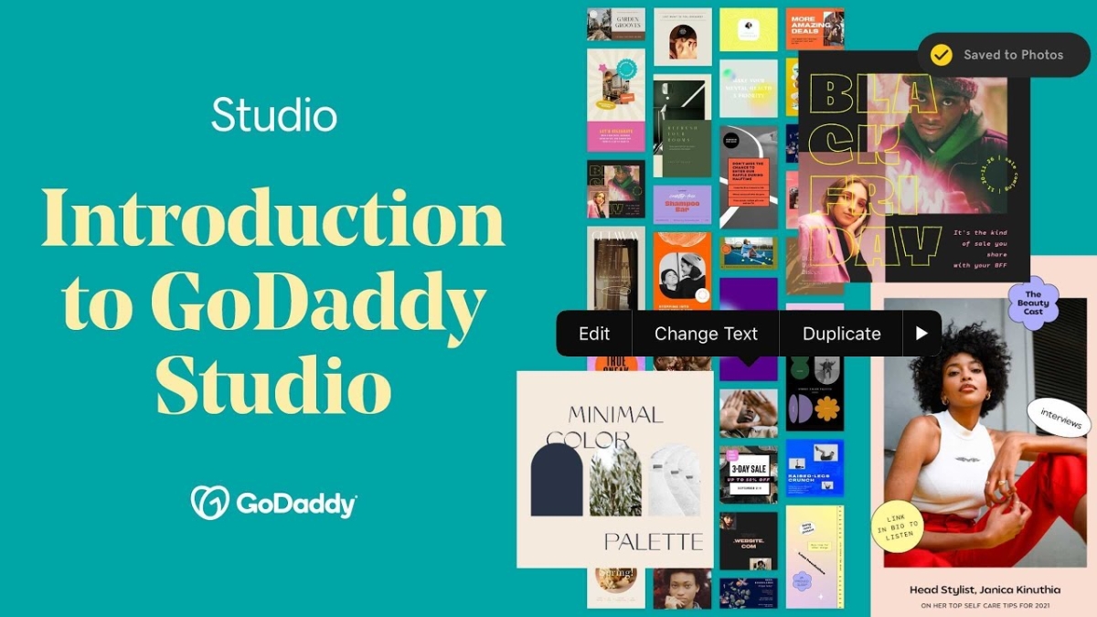 Crie conteúdos visuais com qualidade profissional para suas redes sociais com o GoDaddy Studio (Imagem: Reprodução de vídeo/ YouTube/ GoDaddy)