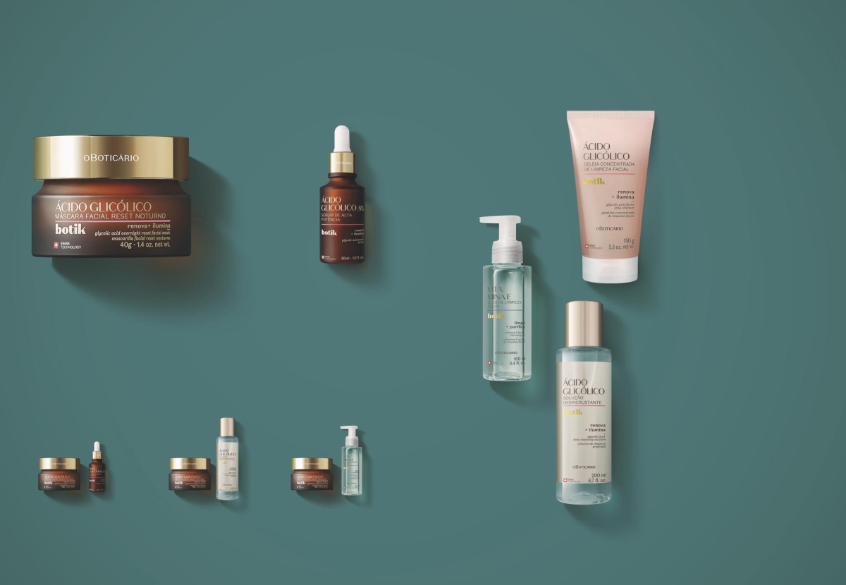 Botik, marca de cuidados faciais do Boticário, lança linha de Ácido Glicólico, que promove renovação celular e iluminação da pele (Imagem: Divulgação/ O Boticário)