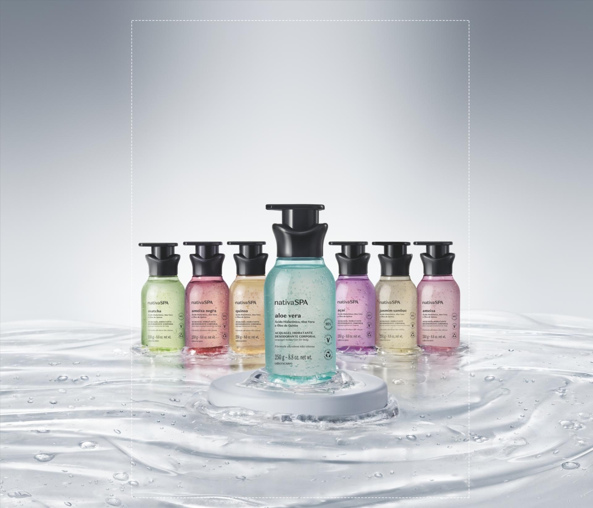 Nativa SPA Acquagel traz fórmula revolucionária para hidratantes corporais e alia textura em gel a ativos potentes (Imagem: Divulgação/ O Boticário)