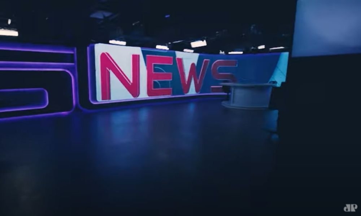 Estúdio da TV Jovem Pan News em São Paulo (Imagem: Reprodução/ Jovem Pan)