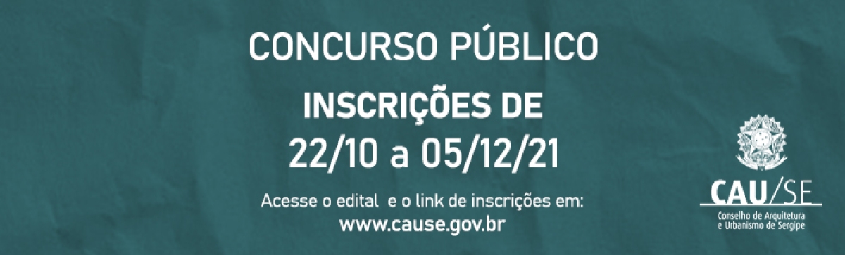 CAU/SE abre vagas para concurso público (Imagem: Divulgação)