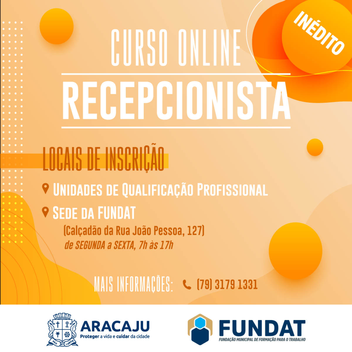 Curso online de Recepcionista (Arte: Ascom/ Fundat)
