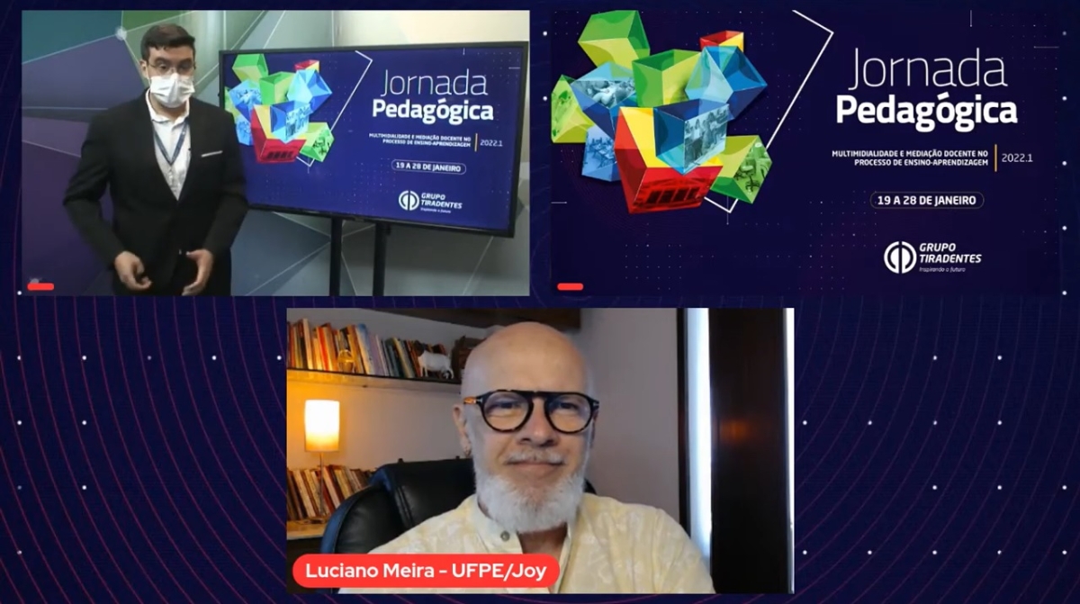 O professor Luciano Meira, da UFPE, falou na abertura da Jornada Pedagógica do Grupo Tiradentes (Imagem: Asscom Unit)