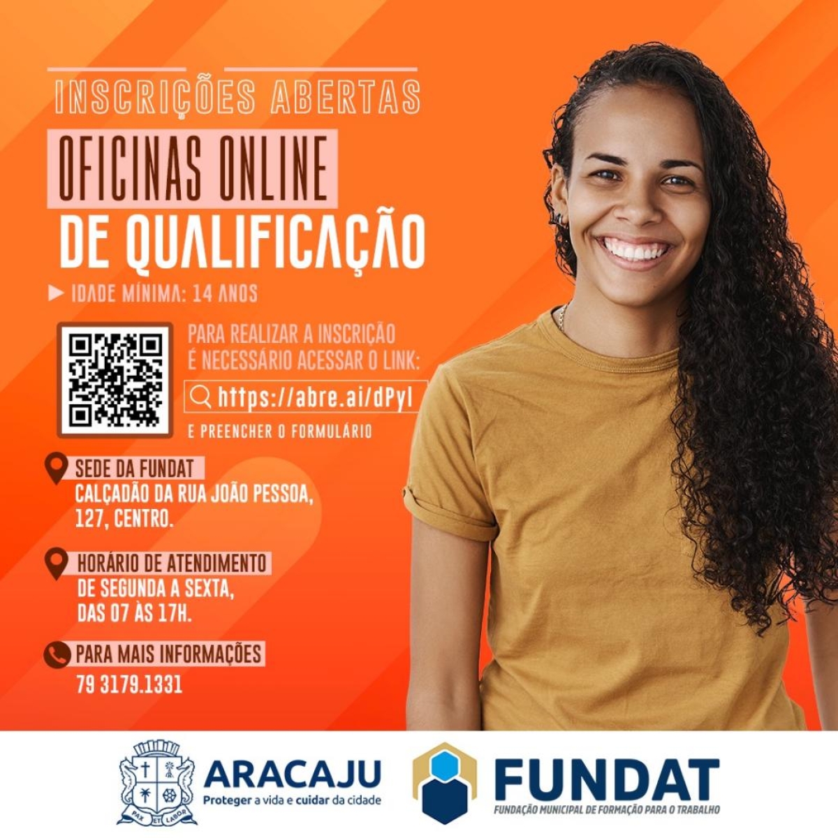 Prefeitura de Aracaju abre inscrições para 900 vagas em oficinas online da Fundat (Arte: Secom/ Prefeitura de Aracaju)