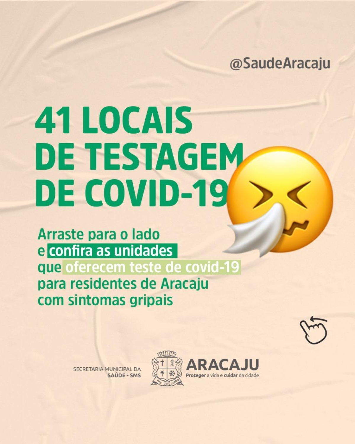 Aracaju amplia testagem para covid; saiba onde e como acessar o serviço Saúde (Arte: Ascom/ SMS Aracaju)