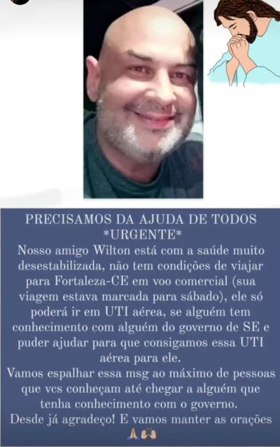 Sergipano pede ajuda ao poder público para realizar transplante de fígado (Imagem: Reprodução)