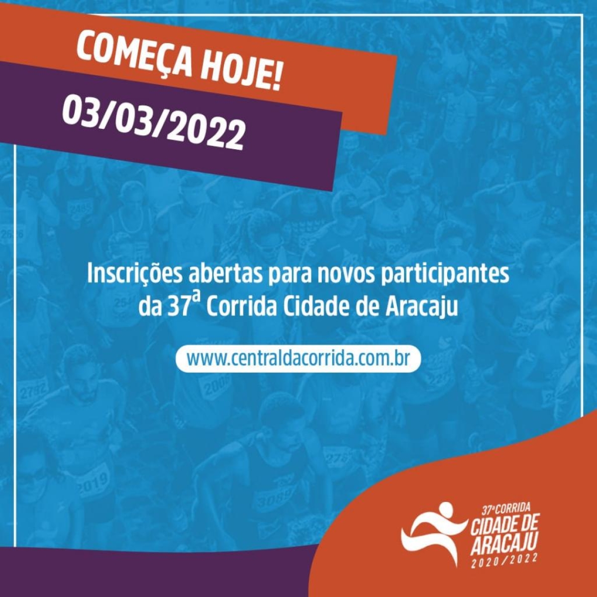 Prefeito anuncia reabertura das inscrições para 37ª Corrida Cidade de Aracaju (Arte: Ascom/ Sejesp)