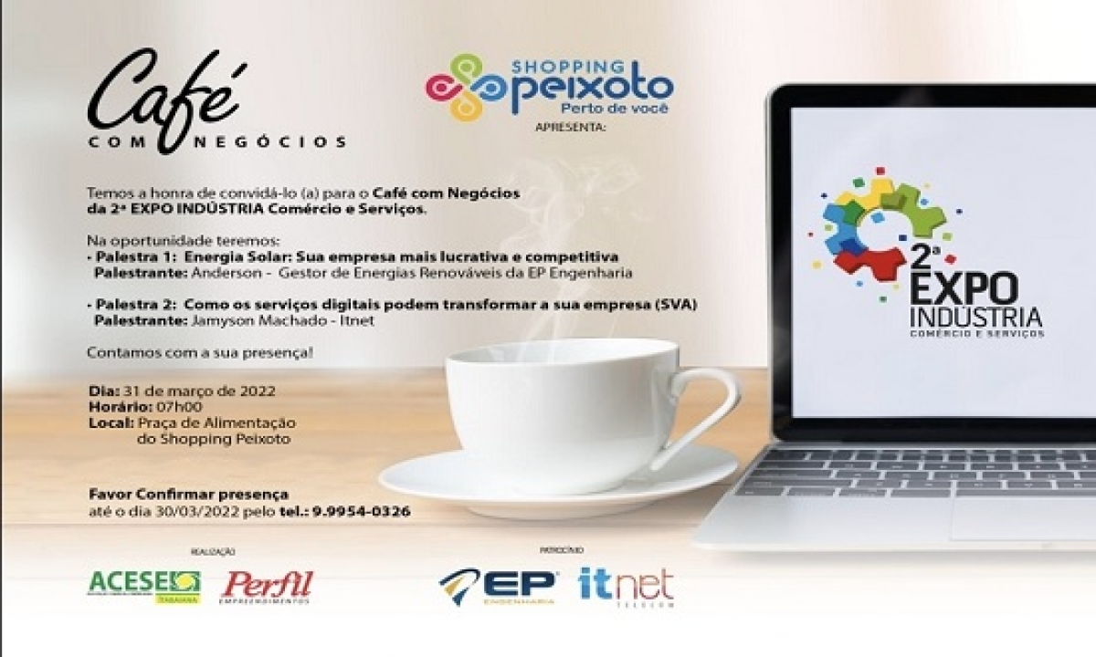 O evento será na Praça de Alimentação do Shopping Peixoto, em Itabaiana. (Imagem: Ascom Expo Indústria)