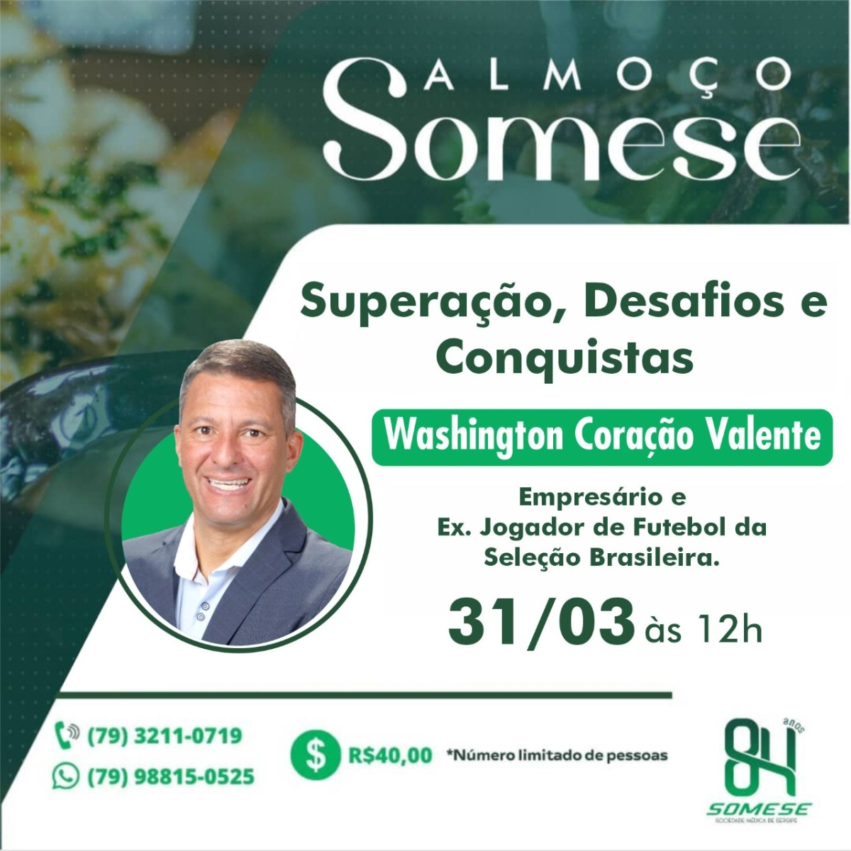 Washington Coração Valente faz palestra para médicos em Sergipe (Imagem: Divulgação)