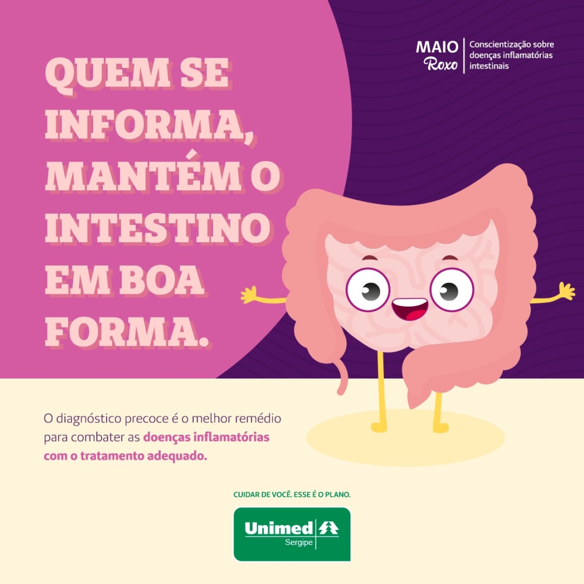 Maio Roxo alerta para as doenças inflamatórias intestinais - Foto: Ascom Unimed