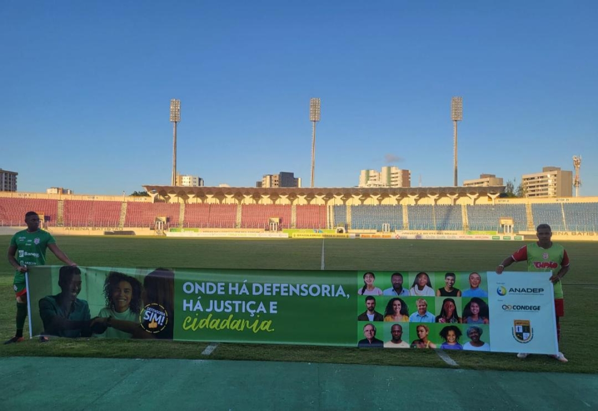 Jogadores do Sergipe manifestam apoio a campanha "Onde há Defensoria, há justiça e cidadania" - Foto: Adpese