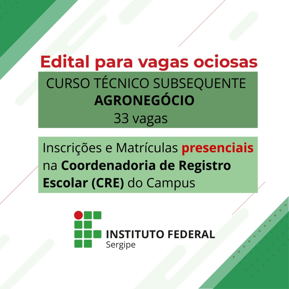 IFS lança chamadas públicas com vagas para o Campus Itabaiana - Imagem: Divulgação | IFS/SE