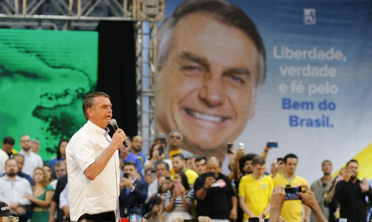 O presidente Jair Bolsonaro fala durante a convenção nacional do Partido Liberal (PL), no estádio do Maracanãzinho, no Rio de Janeiro - Foto: Tomaz Silva | Agência Brasil