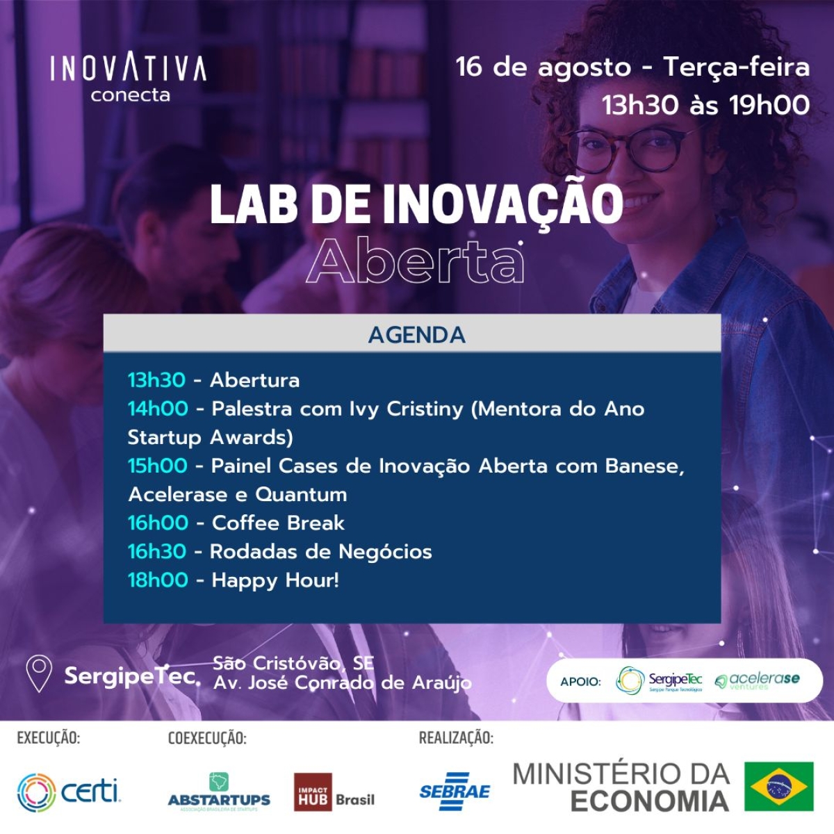 Programação do Lab de Inovação Aberta "InovAtiva Conecta" - Imagem: Divulgação