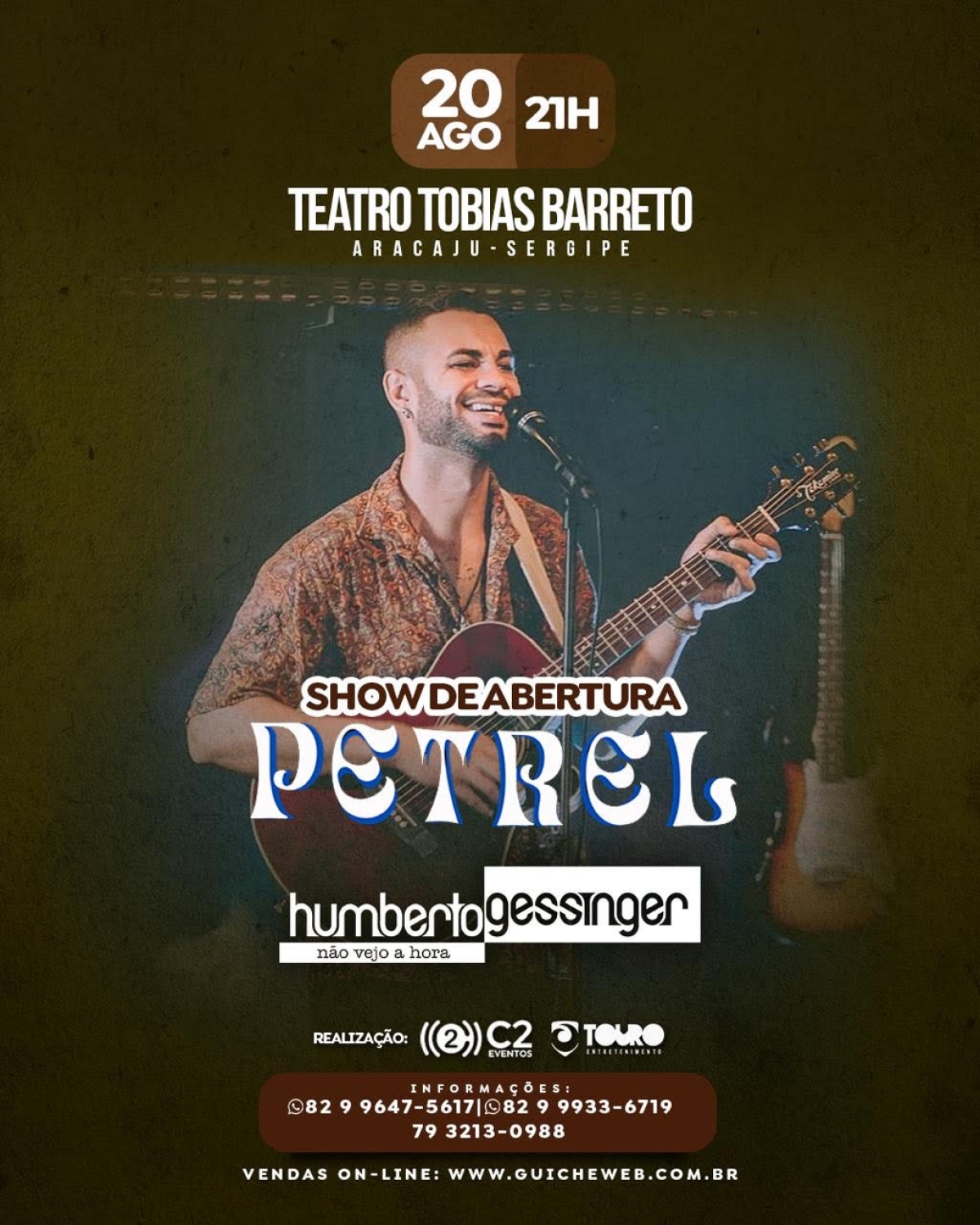 Cantor sergipano Petrel fará show de abertura de Humberto Gessinger - Imagem: Divulgação