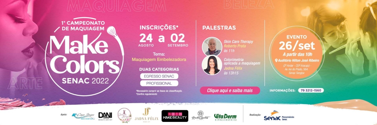 Senac Sergipe realiza o campeonato Make Colors de maquiagem - Imagem: Divulgação | Senac