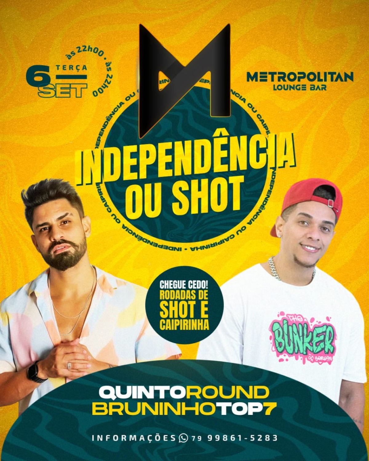 Metropolitan apresenta Banda 5Roung e Bruninho Top 7 - Imagem: Divulgação