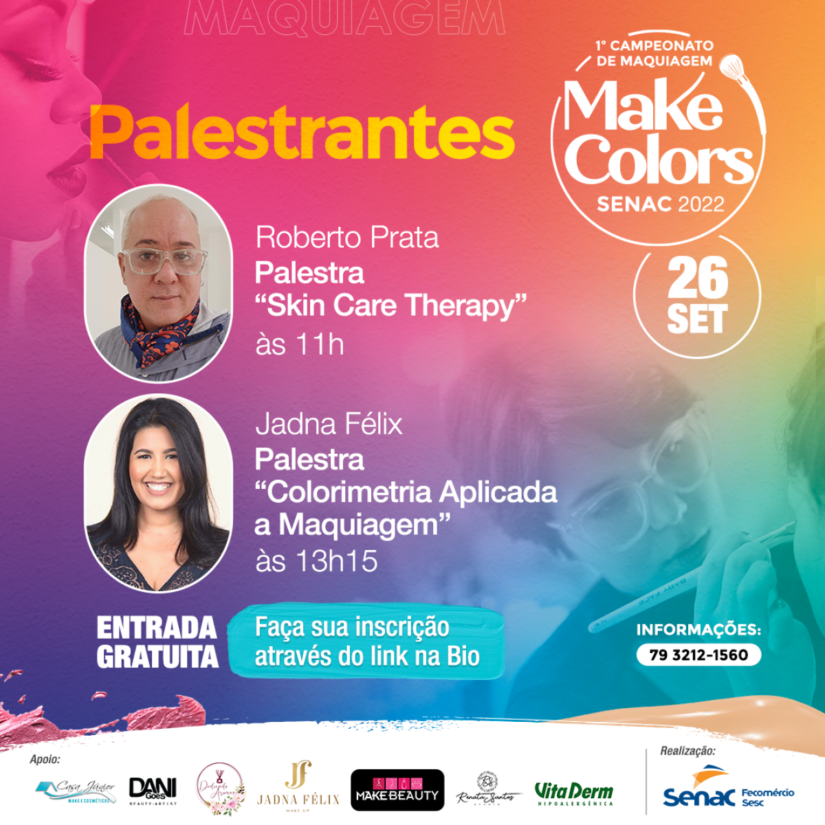 1º Campeonato de Beleza Make Colors do Senac/SE acontece dia 26/9 - Imagem: Divulgação | Senac/SE
