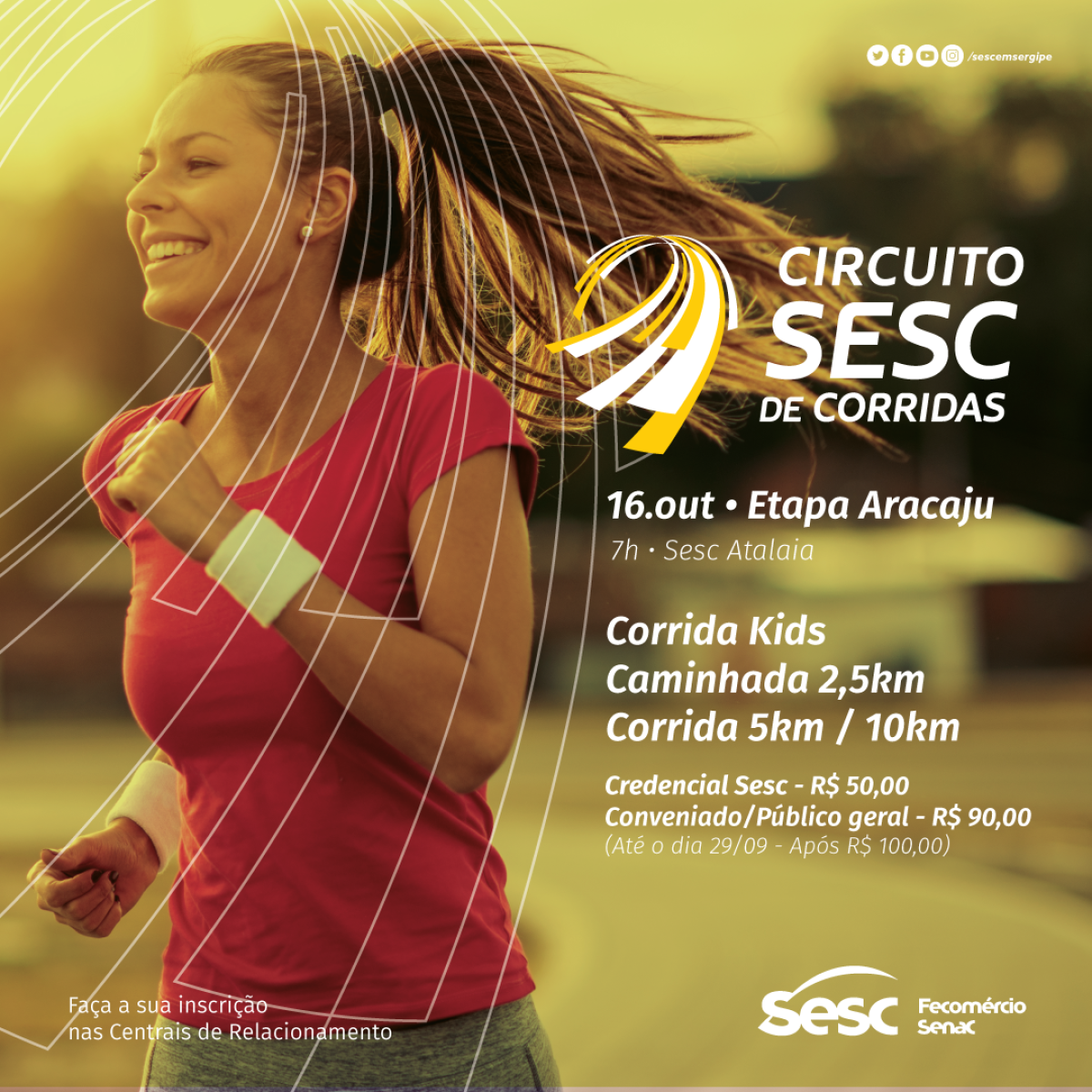 Circuito Sesc de Corrida abre inscrições para a etapa em Aracaju - Imagem: Divulgação | Sesc/SE