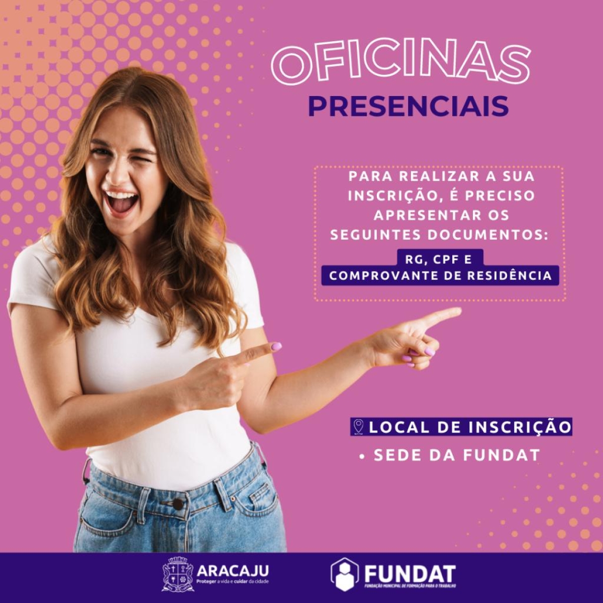 Prefeitura de Aracaju abre 180 vagas para oficinas em parceria com Sebrae e UFS - Imagem: Fundat | Prefeitura de Aracaju