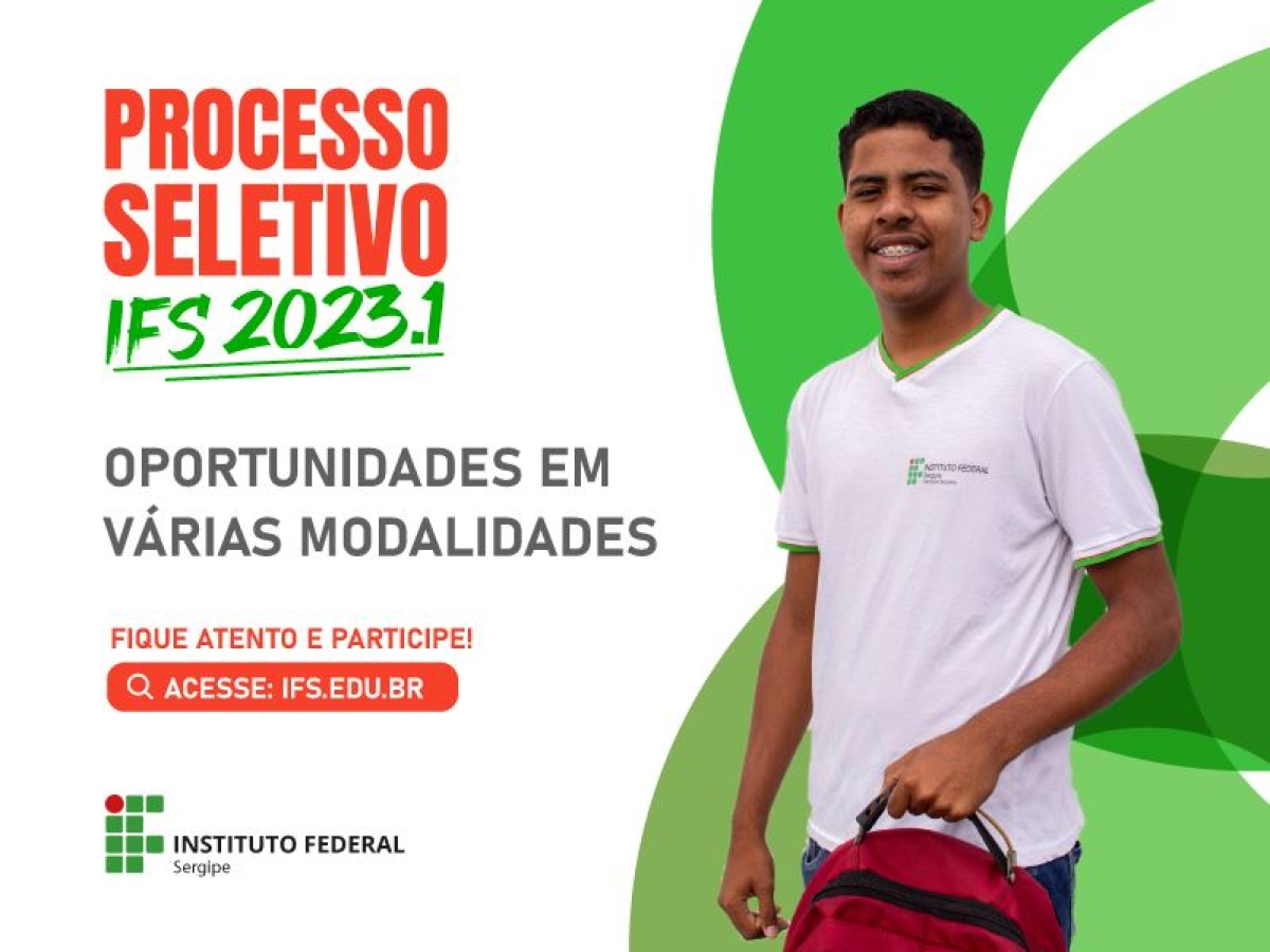 IFS abre inscrições com mais de duas mil vagas para Processo Seletivo 2023.1 - Imagem: Divulgação | IFS