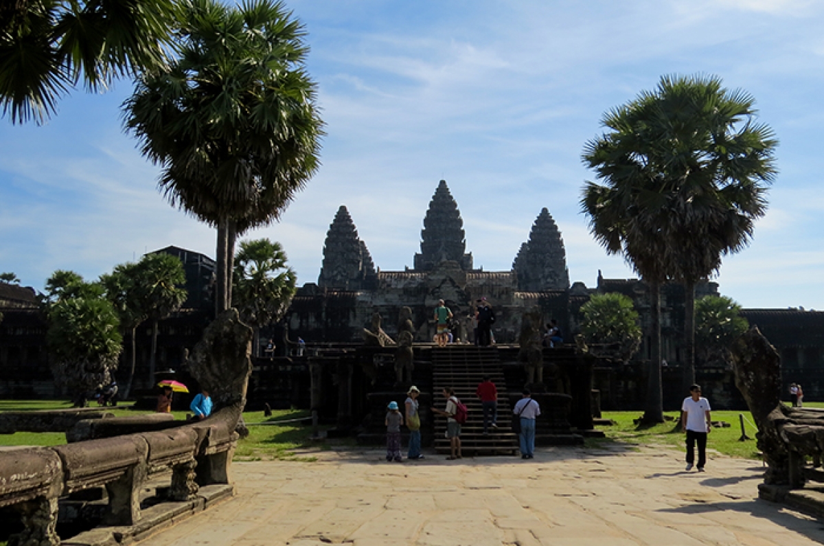 Esta é a primeira imagem que vemos quando chegamos a Angkor Wat - Foto: Existe Um Lugar no Mundo