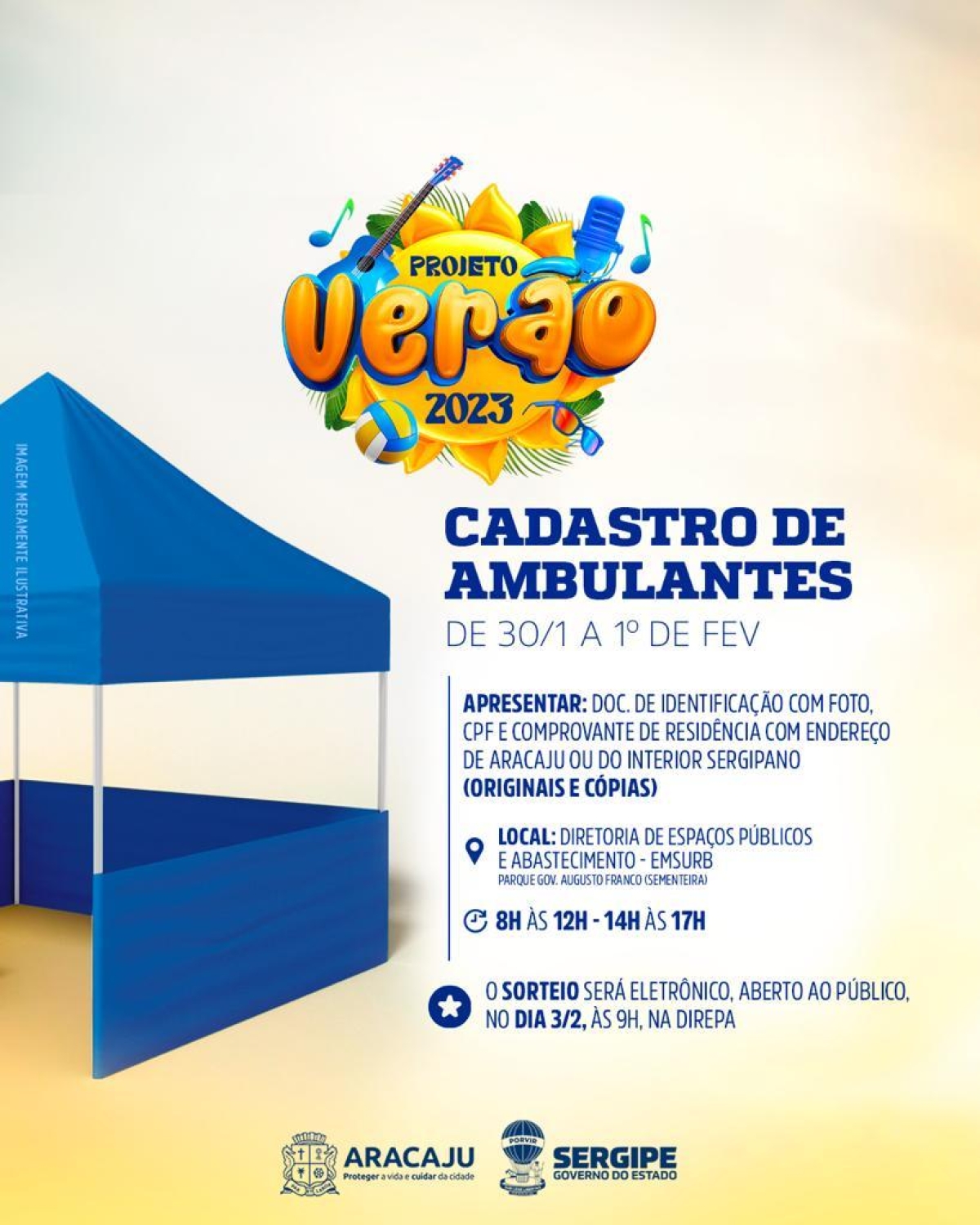 Projeto Verão 2023: inscrições para comércio ambulante começam na segunda, 30/1 - Arte: Secom PMA