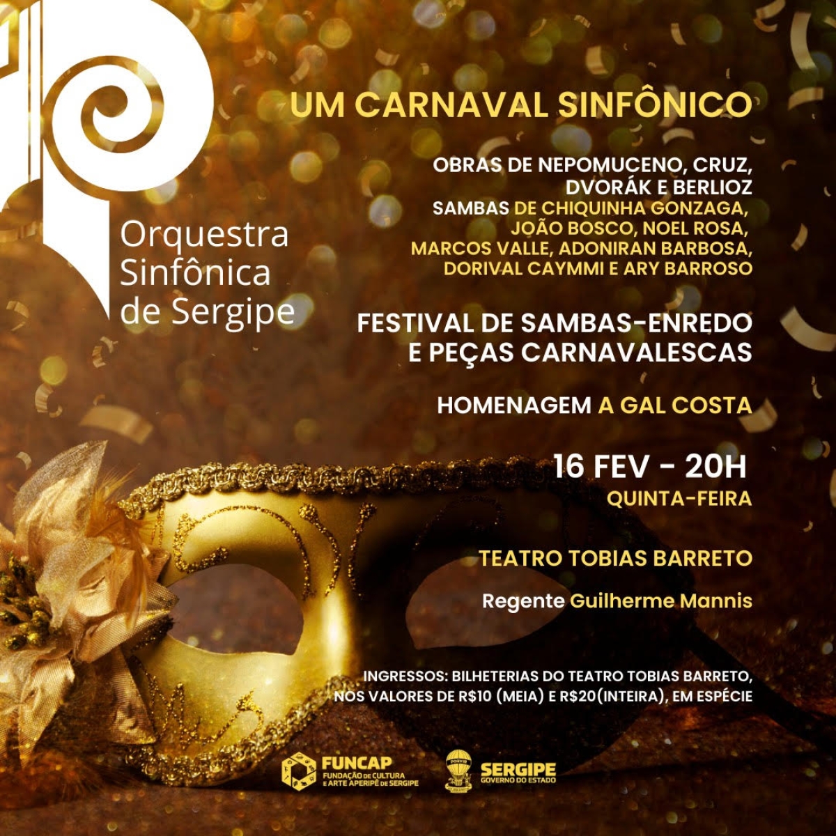 "Um Carnaval Sinfônico" marca primeiro concerto da Orsse em 2023 - Imagem: Divulgação