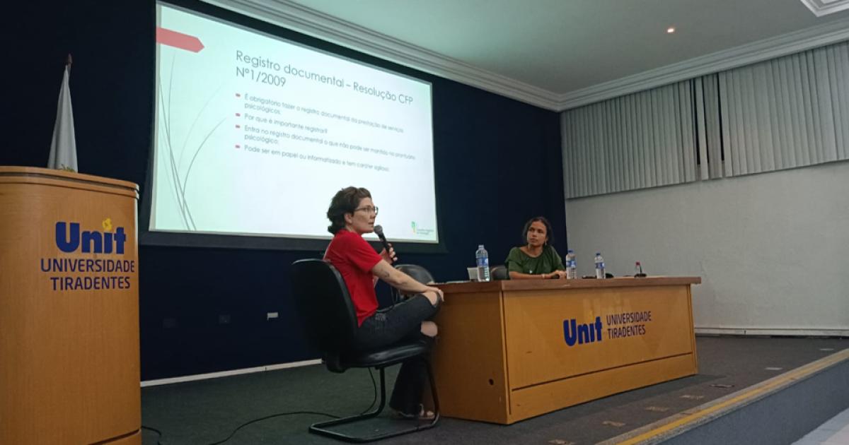 Orientação: CRP19 dialoga com estudantes de psicologia da Unit - Foto: CRP19
